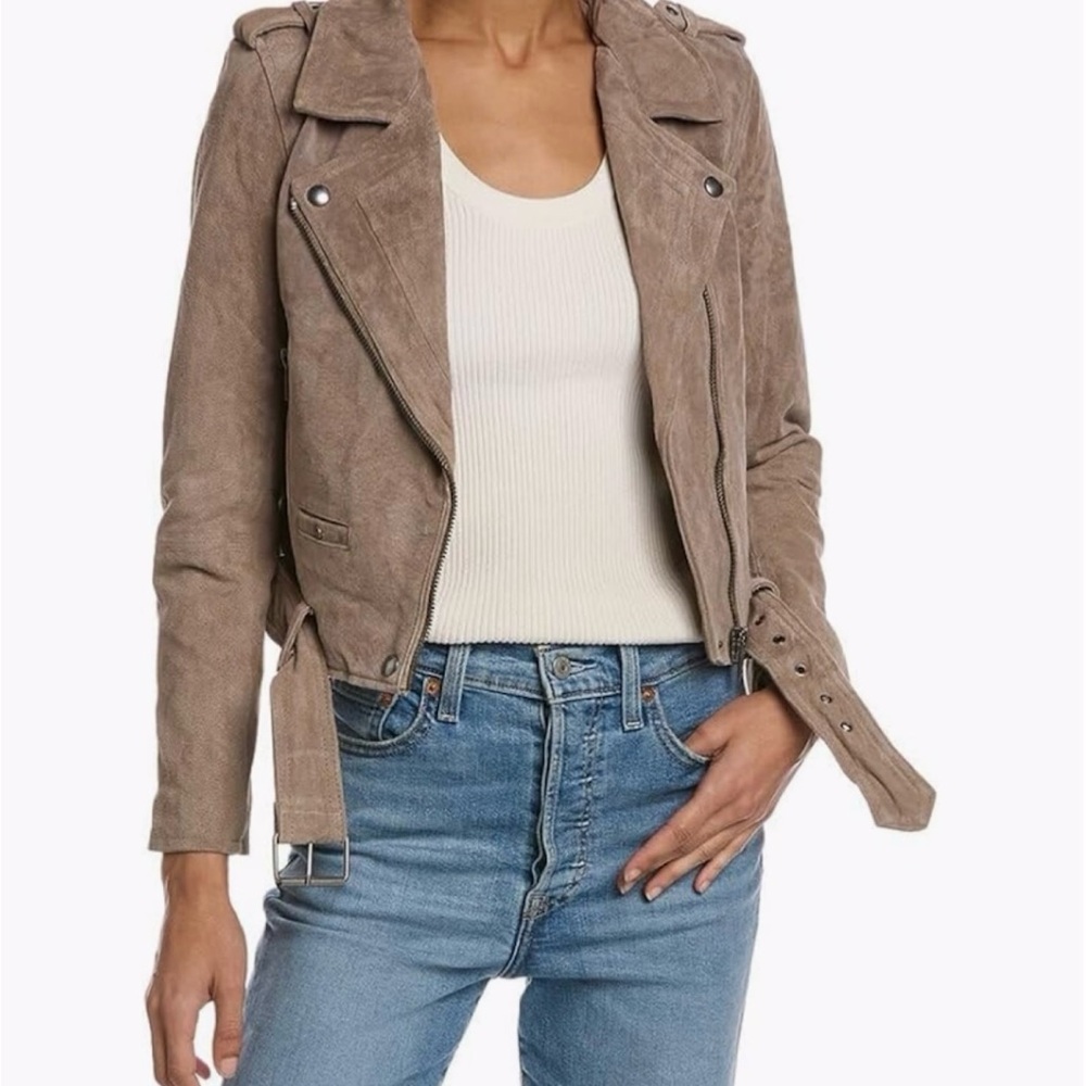 Blank NYC Suede Jacket in French Taupe size M